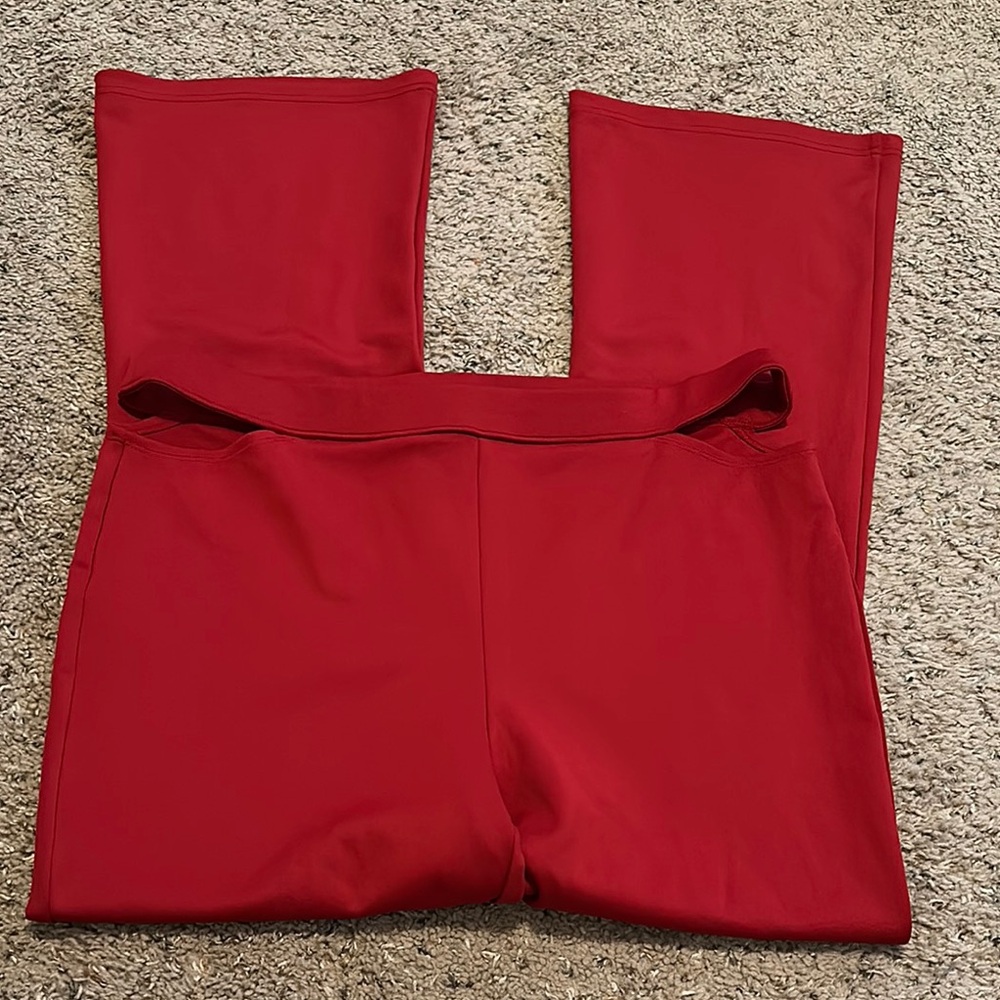 wild fable Red Flare Leggings with Waist Cutouts
